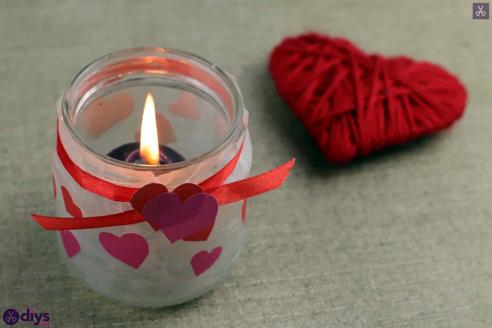 Valentines day candle holder mason jar